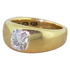 Vintage Midcentury 1944 1.00 Carat Old Cut Diamond Solitaire Ring