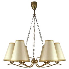 Midcentury 1950s Brass Chandelier by JT Kalmar Attributed, Austria