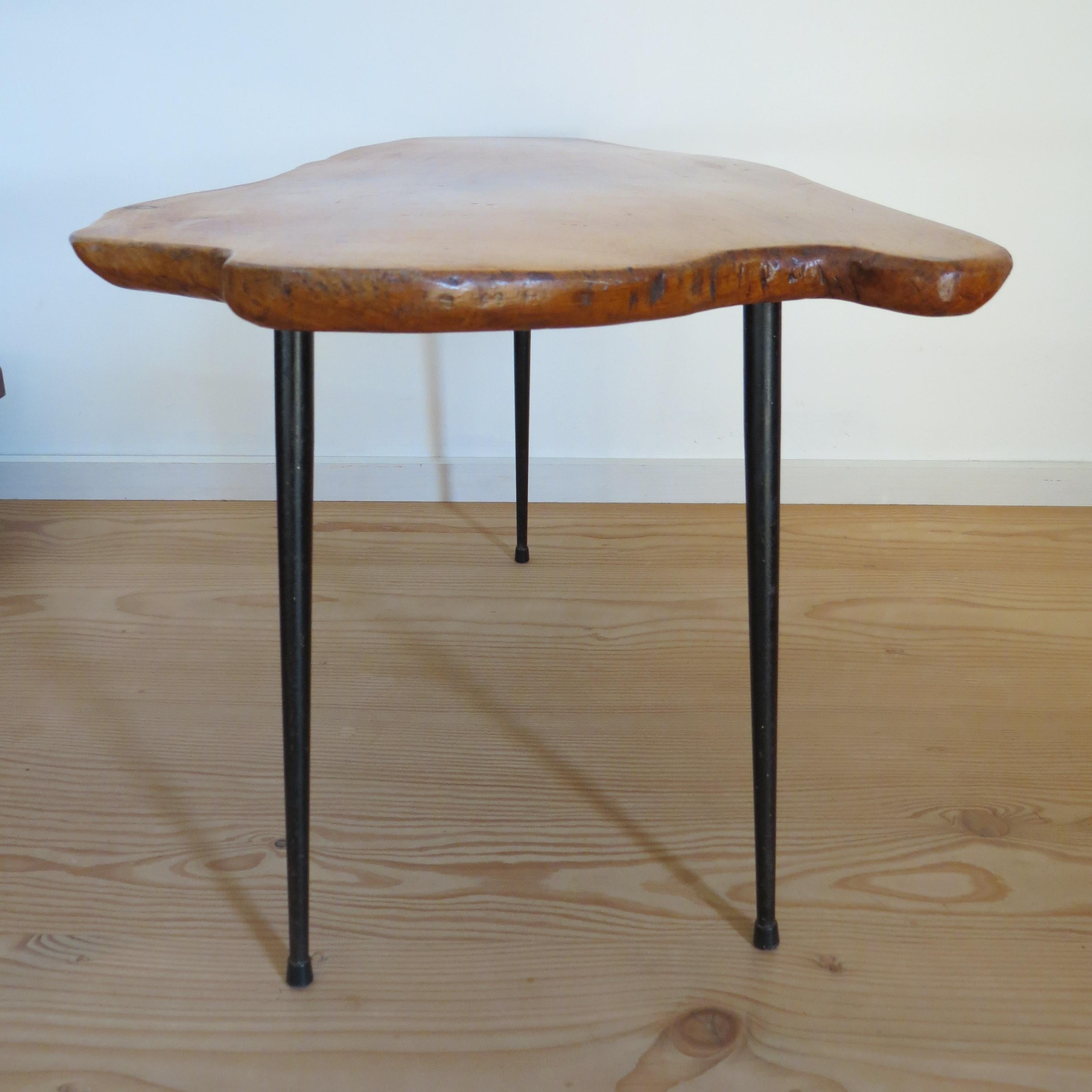 Midcentury 1950s Elm Waney Edge Coffee Table Carl Aubock 4