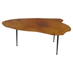 Midcentury 1950s Elm Waney Edge Coffee Table Carl Aubock