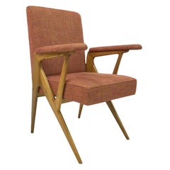 Midcentury 1950s Geometric Shaped Italian Armchair