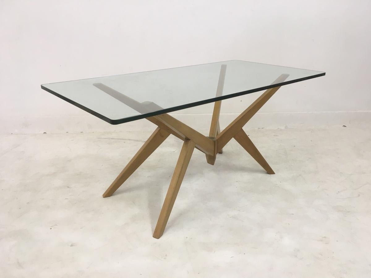 Glass Midcentury 1950s Italian Angular Coffee Table