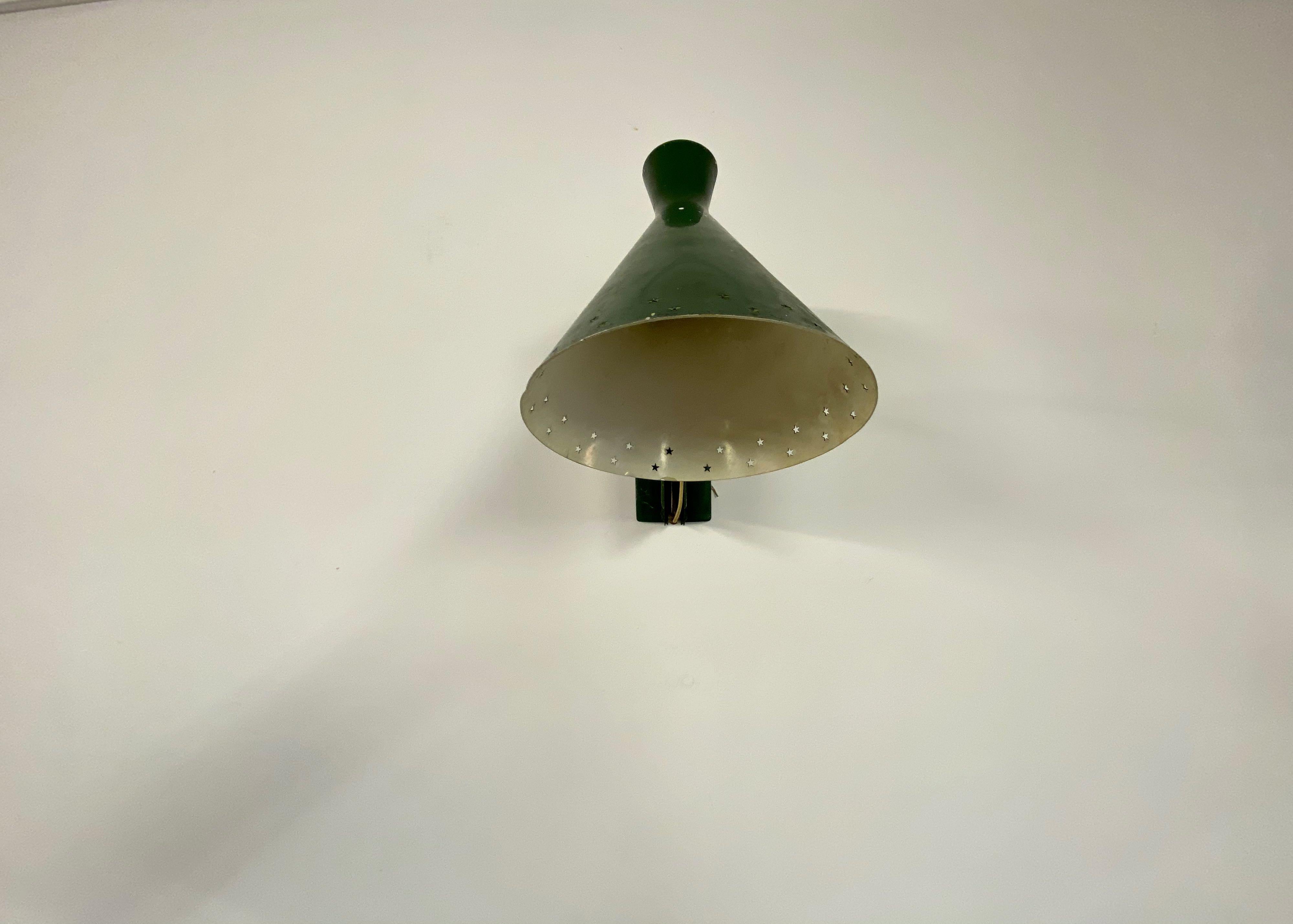 Mid-Century Modern Midcentury 1950s Italian Industrial Concertina Scissor Lamp in Green
