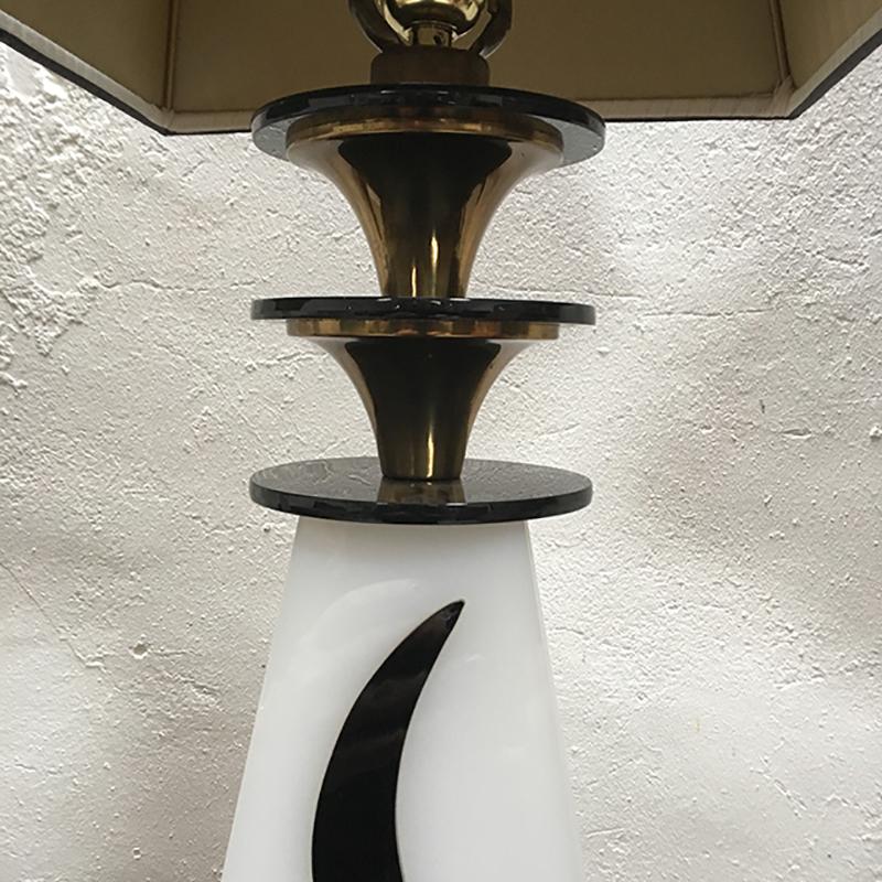 Silk Midcentury 1950s Lucite Acrylic American Modernist Lamps by Moss Lighting Co