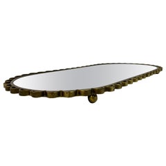 Midcentury 1950s Swedish Brass Mirrored Tray or Plateau