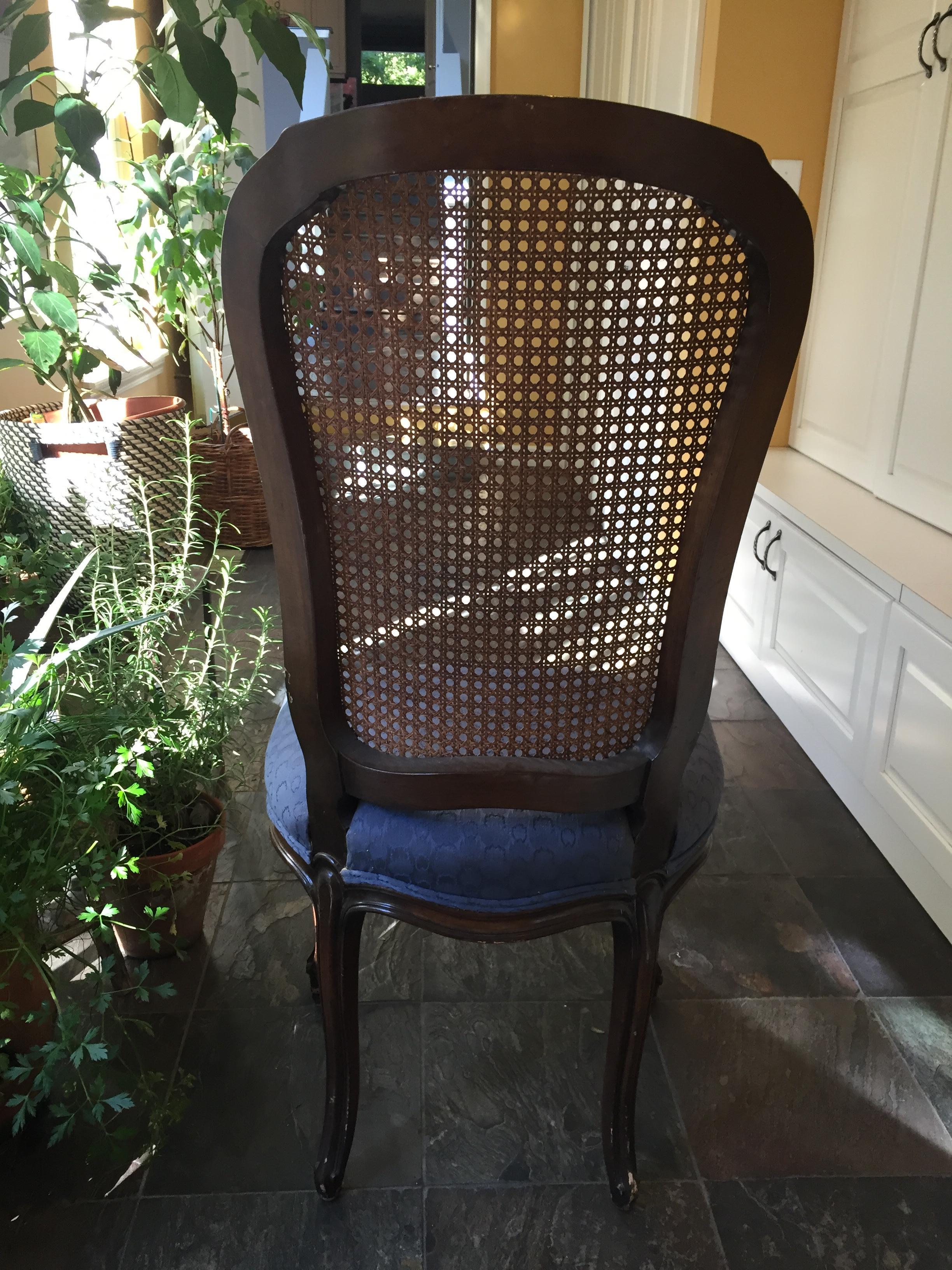 Mid-Century Modern Midcentury 1950s Vintage Caned Back Chair For Sale