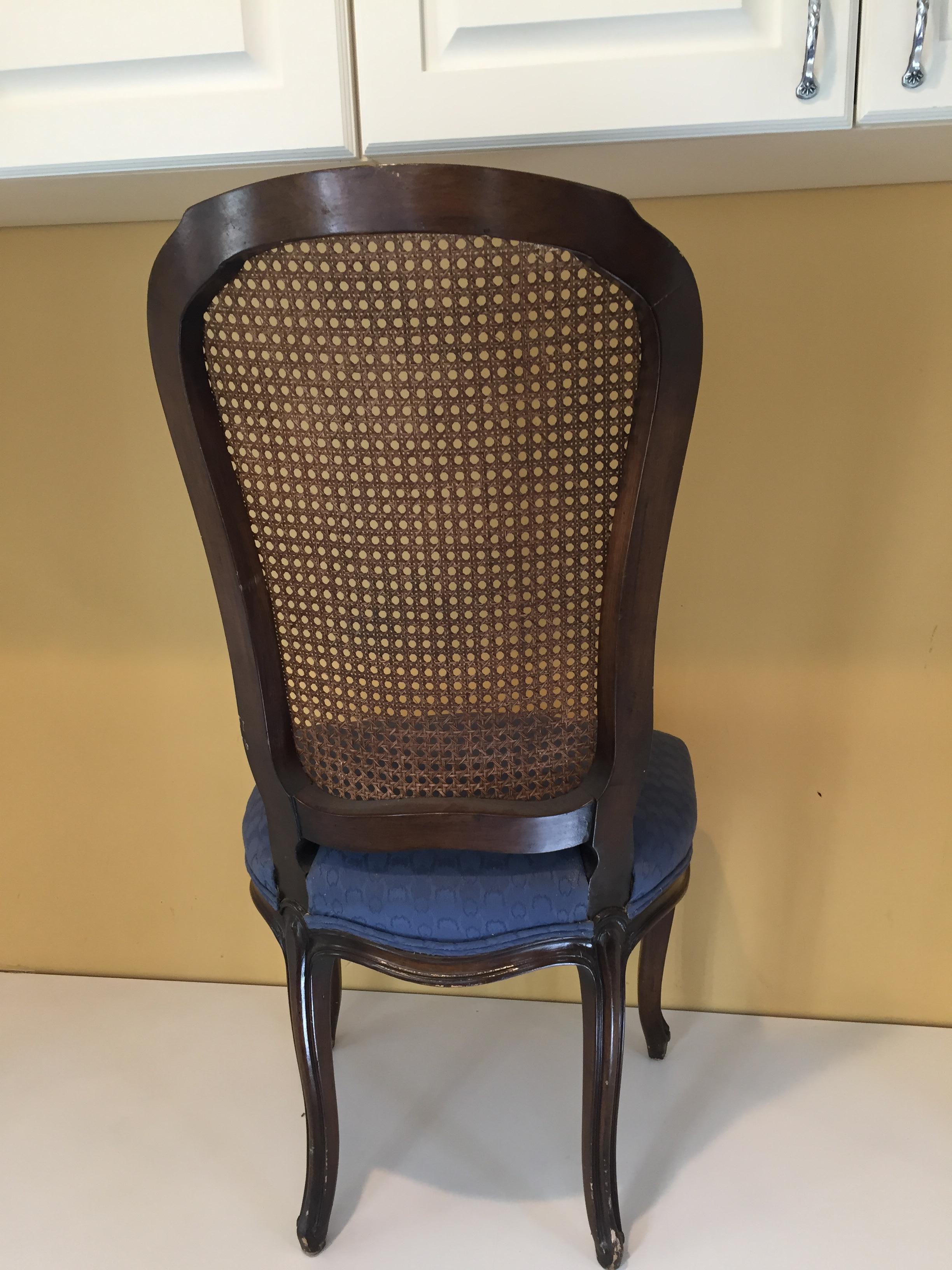 American Midcentury 1950s Vintage Caned Back Chair For Sale