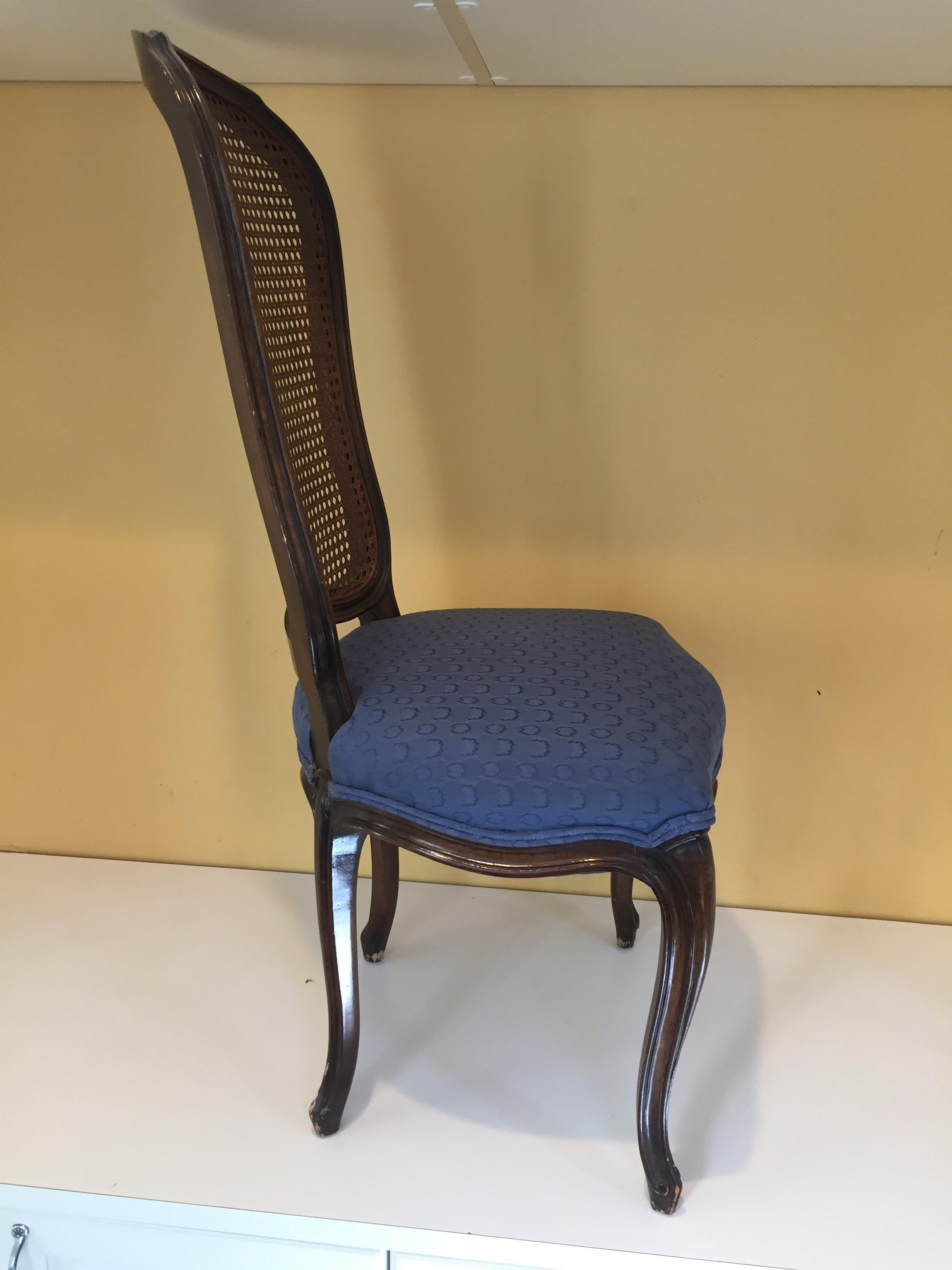Hand-Crafted Midcentury 1950s Vintage Caned Back Chair For Sale
