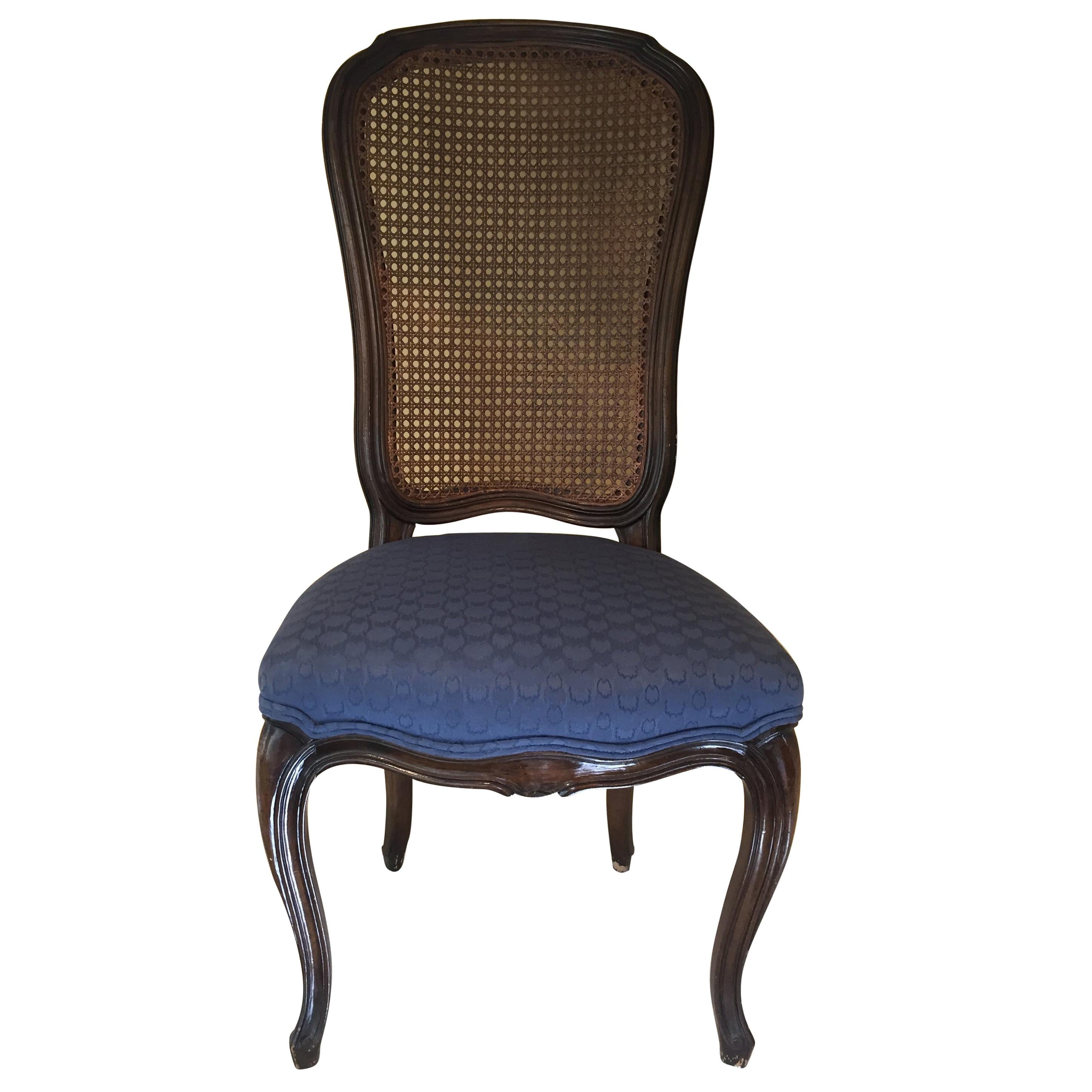 Midcentury 1950s Vintage Caned Back Chair For Sale