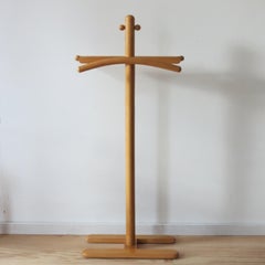 Midcentury 1960s Vintage Wooden Valet Clothes Stand Butler Stand