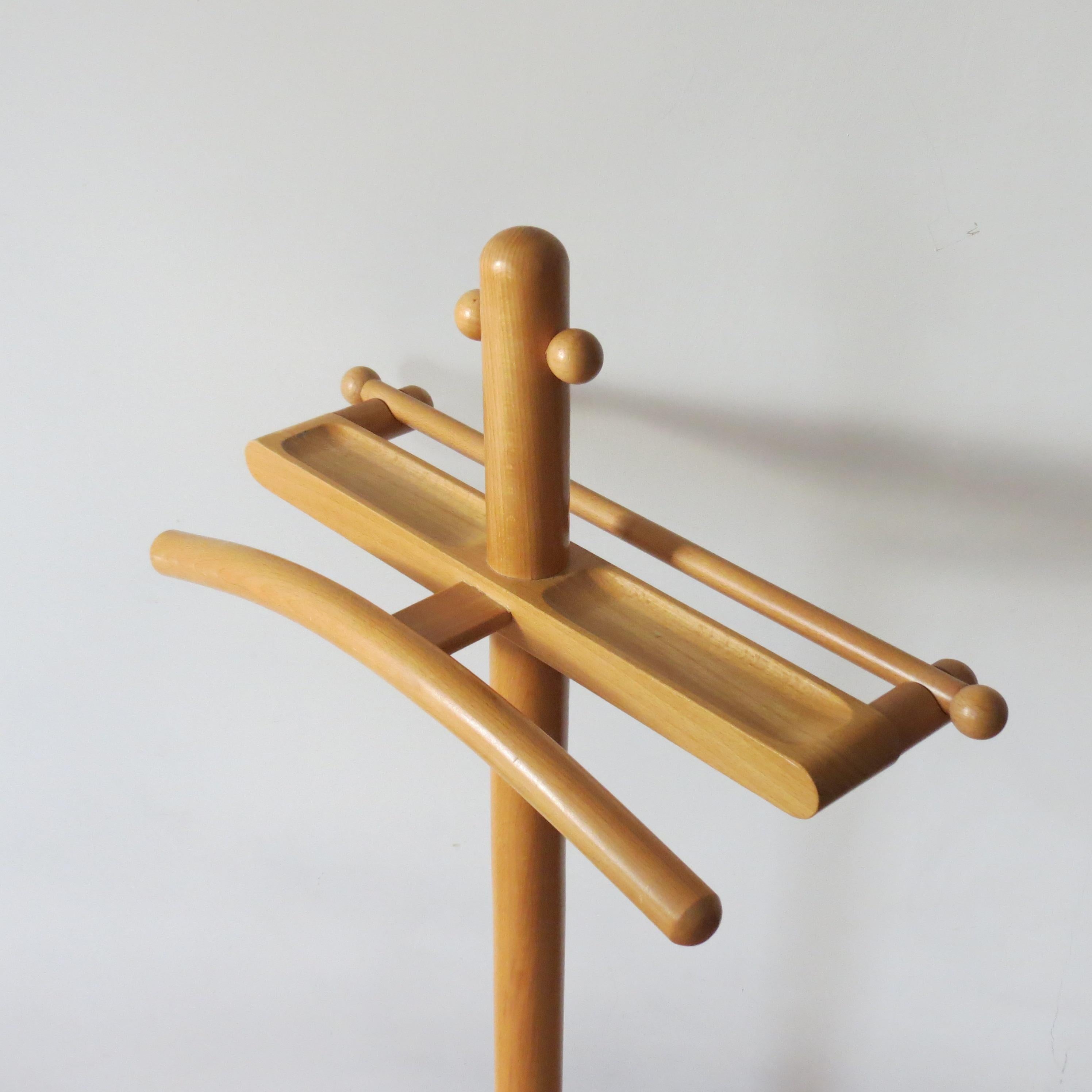 Czech Midcentury 1960s Vintage Wooden Valet Clothes Stand Butler Stand