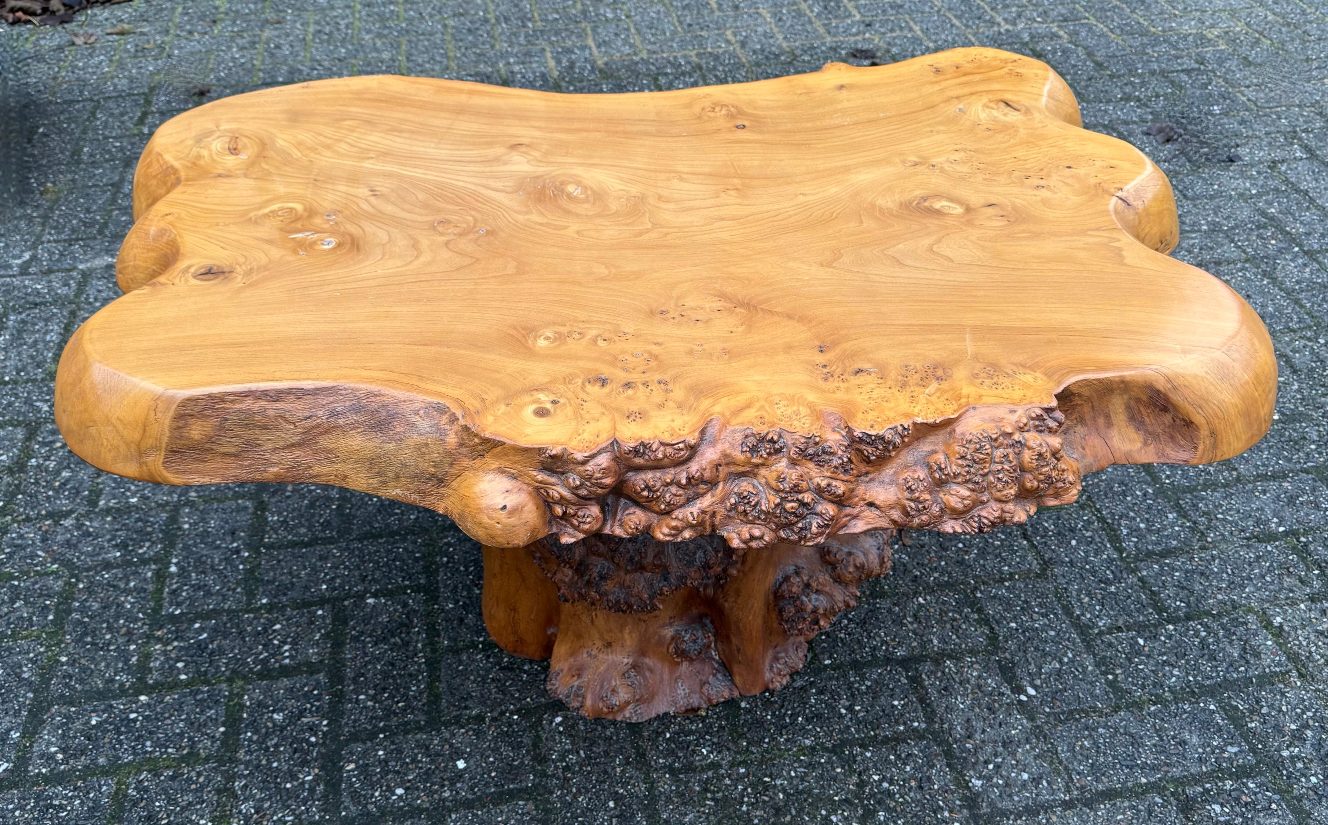 Midcentury, 1970 Organisch stilvoller Baumstamm Couchtisch aus Wurzelholz im Angebot 6