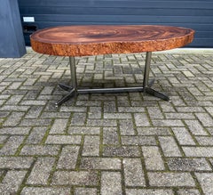 Midcentury, 1970s Organically Stylish Walnut Wooden Tree Slab Top Coffee Table