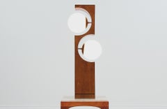 Midcentury 2-Globe Geometric Table Lamp by Modeline