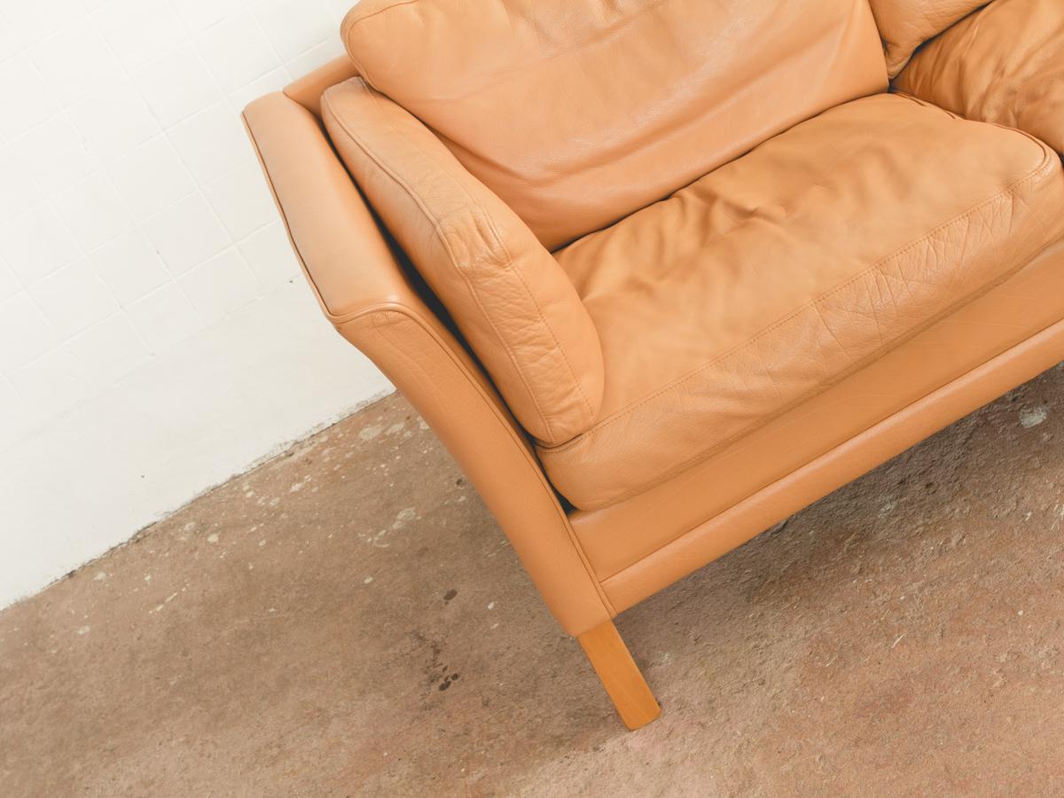 Midcentury 2-Seat Sofa in Leather by Mogens Hansen 1