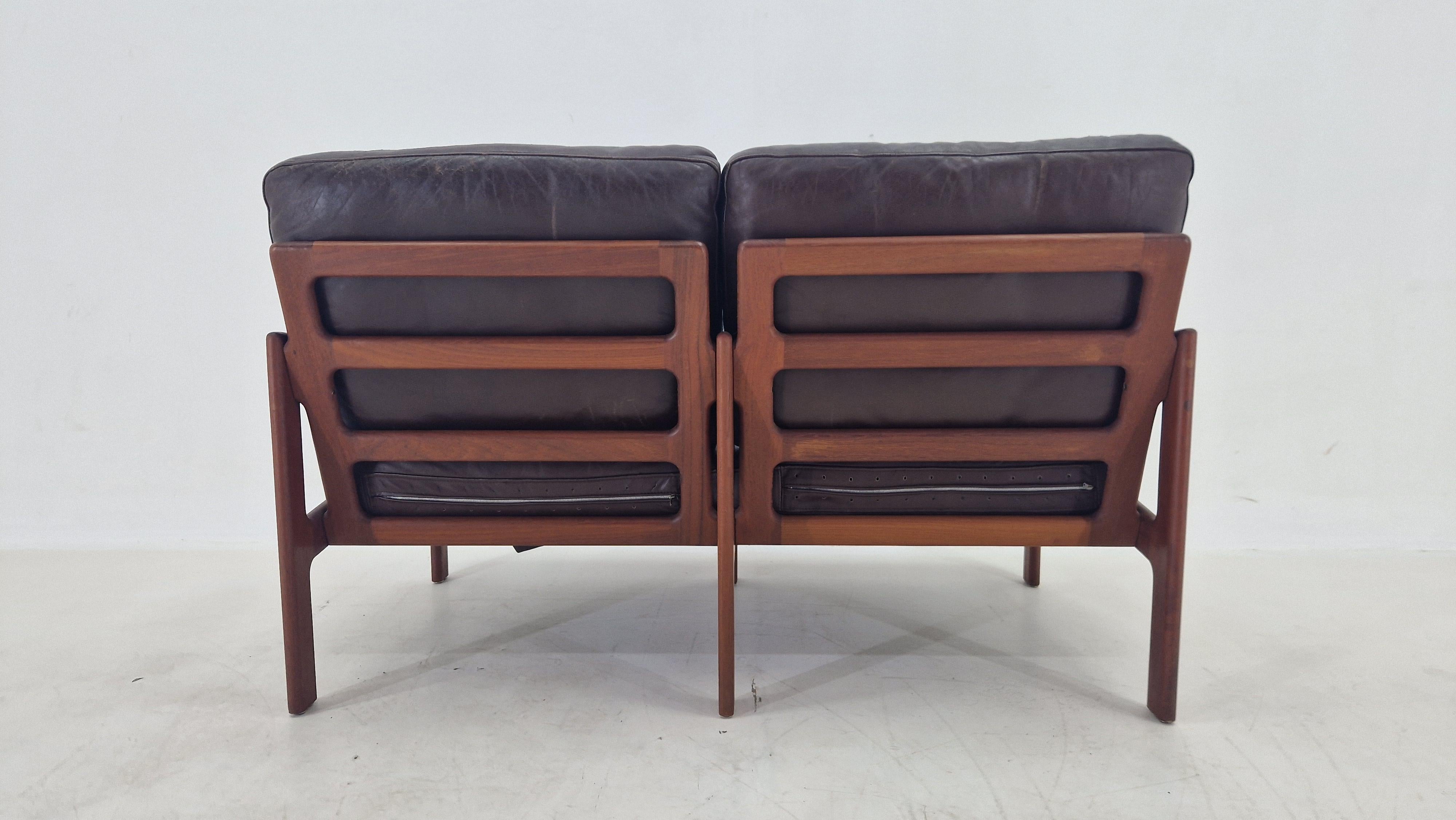 Divano in teak a 2 posti Midcentury Illum Wikkelsø for  Niels Eilersen, Danimarca, anni '70 in vendita 5