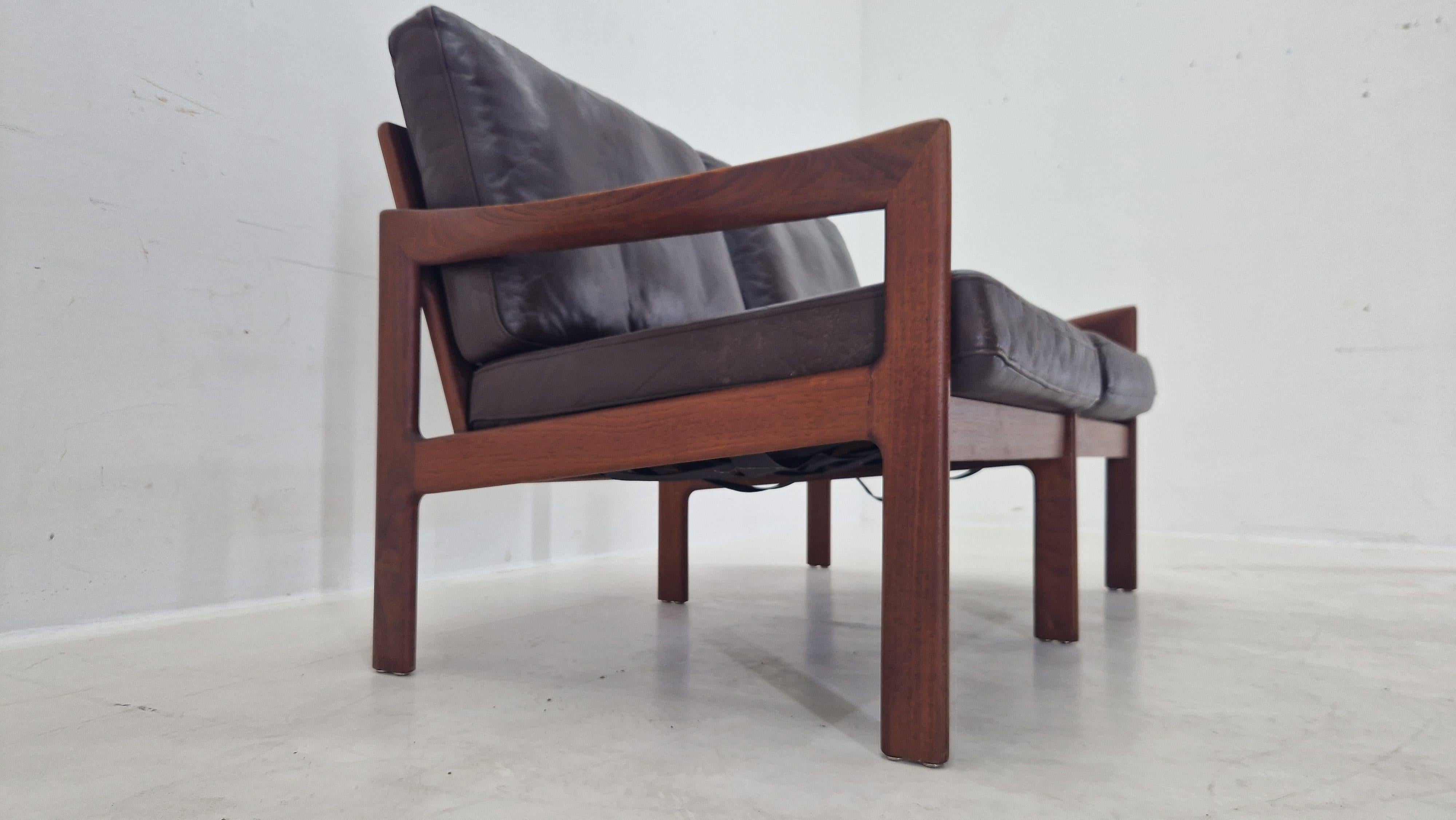 Divano in teak a 2 posti Midcentury Illum Wikkelsø for  Niels Eilersen, Danimarca, anni '70 in vendita 2