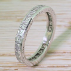 Midcentury 2.16 Carat Carré Cut Diamond Eternity Ring