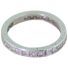 Vintage Midcentury 2.16 Carat Carré Cut Diamond Eternity Ring
