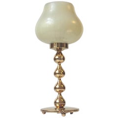 Lampe de bureau du milieu du siècle en plaqué or 24 carats par Hugo Asmussen, années 1960