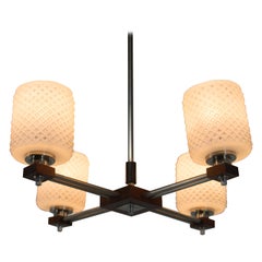 Midcentury 4-Flamming Chandelier, 1950s