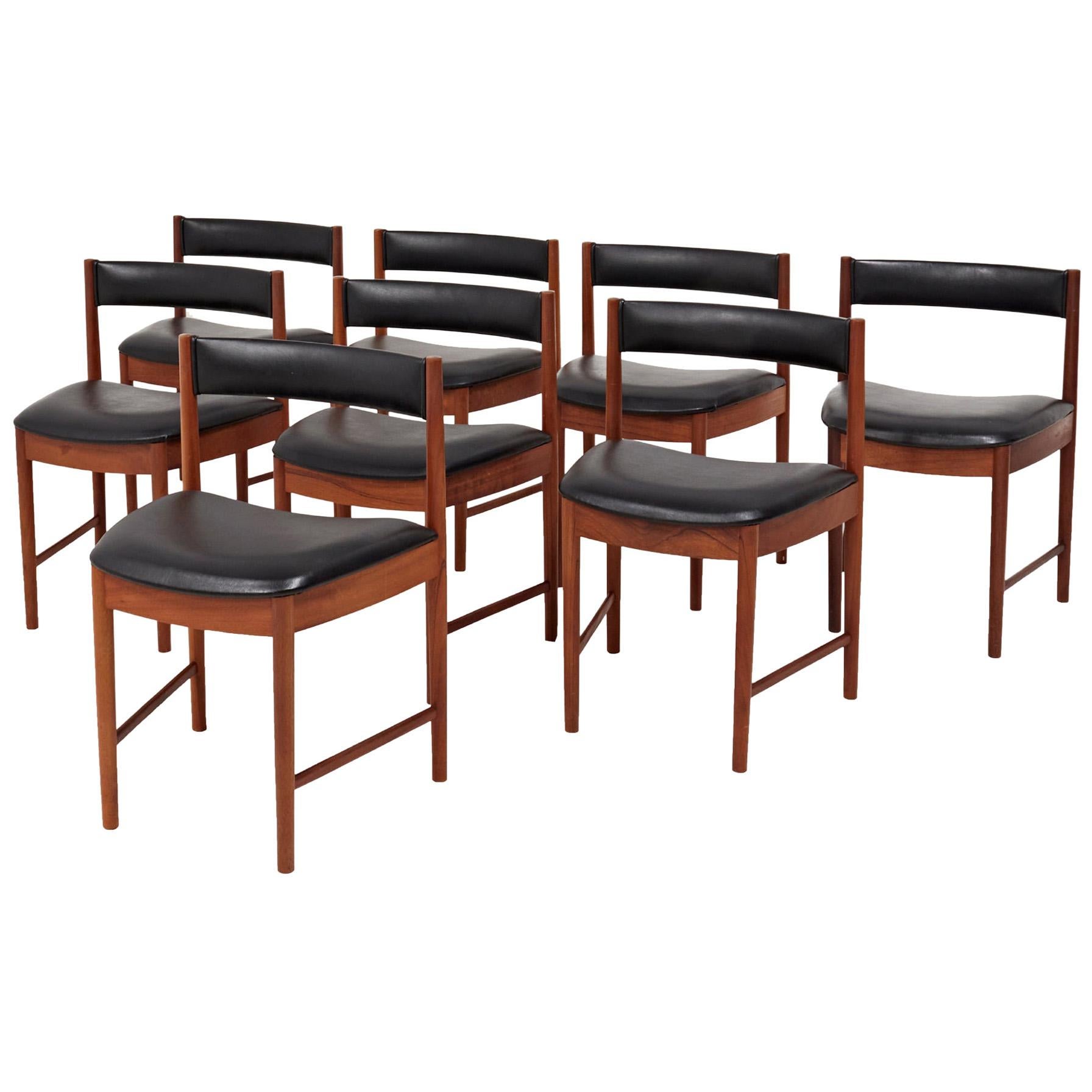 Midcentury 4103 Teak Dining Chairs by a. H. McIntosh, Set of 8