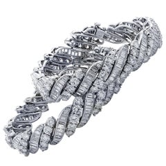 Midcentury 42 Carat Diamond Bracelet Set