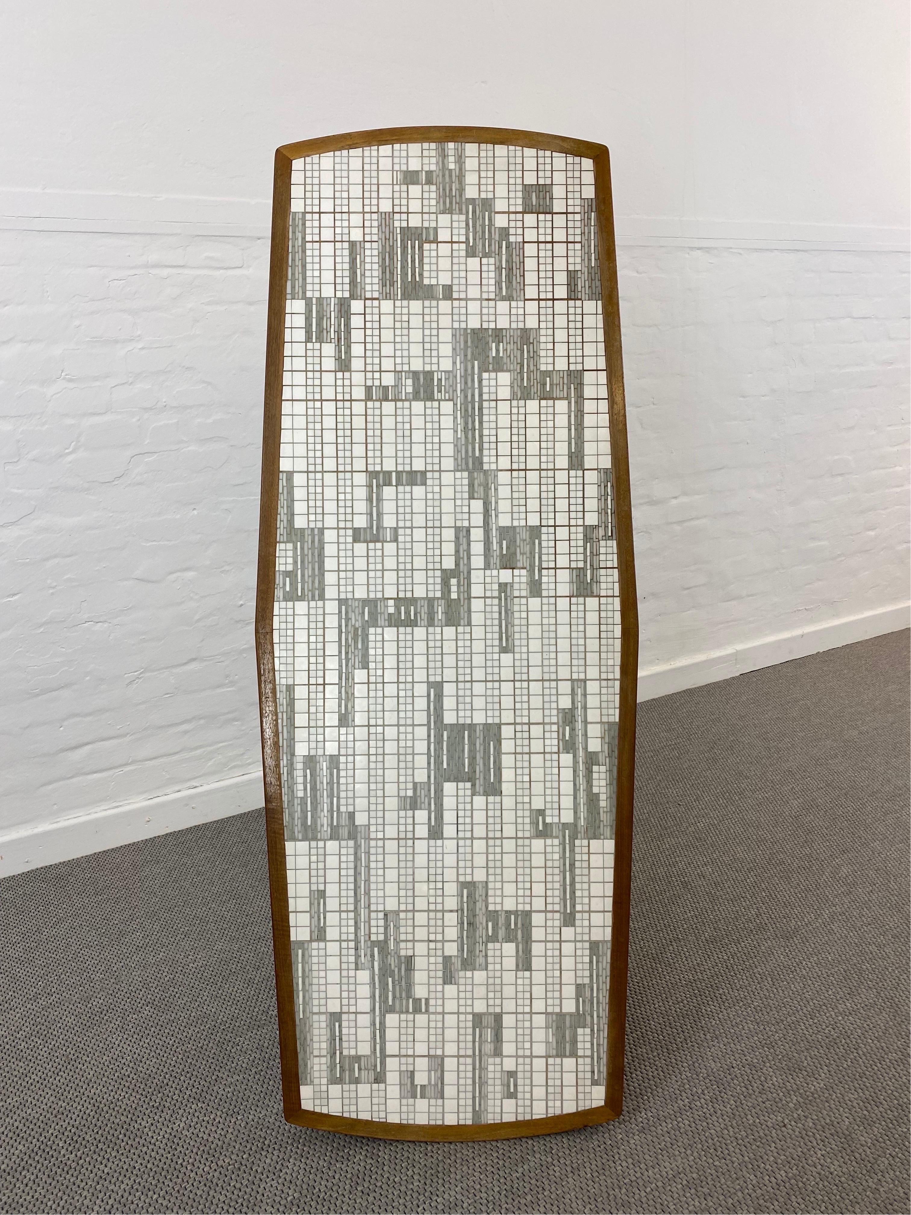 Midcentury 50s Mosaic and Wood Coffee table by Berthold Müller-Oerlinghausen In Good Condition For Sale In Halle, DE