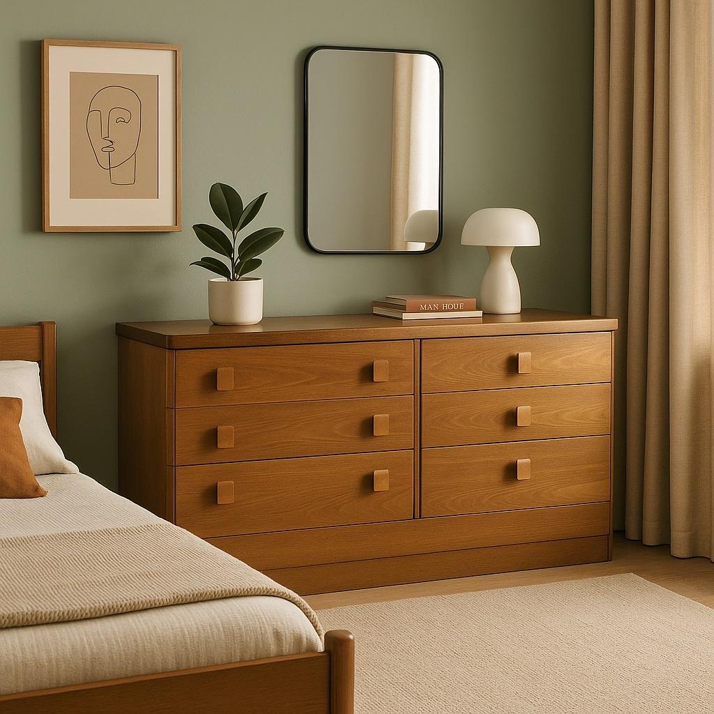 Woodwork Midcentury 6 Drawer Teak Chest of Drawers by John and Silvia Reid For Stag For Sale