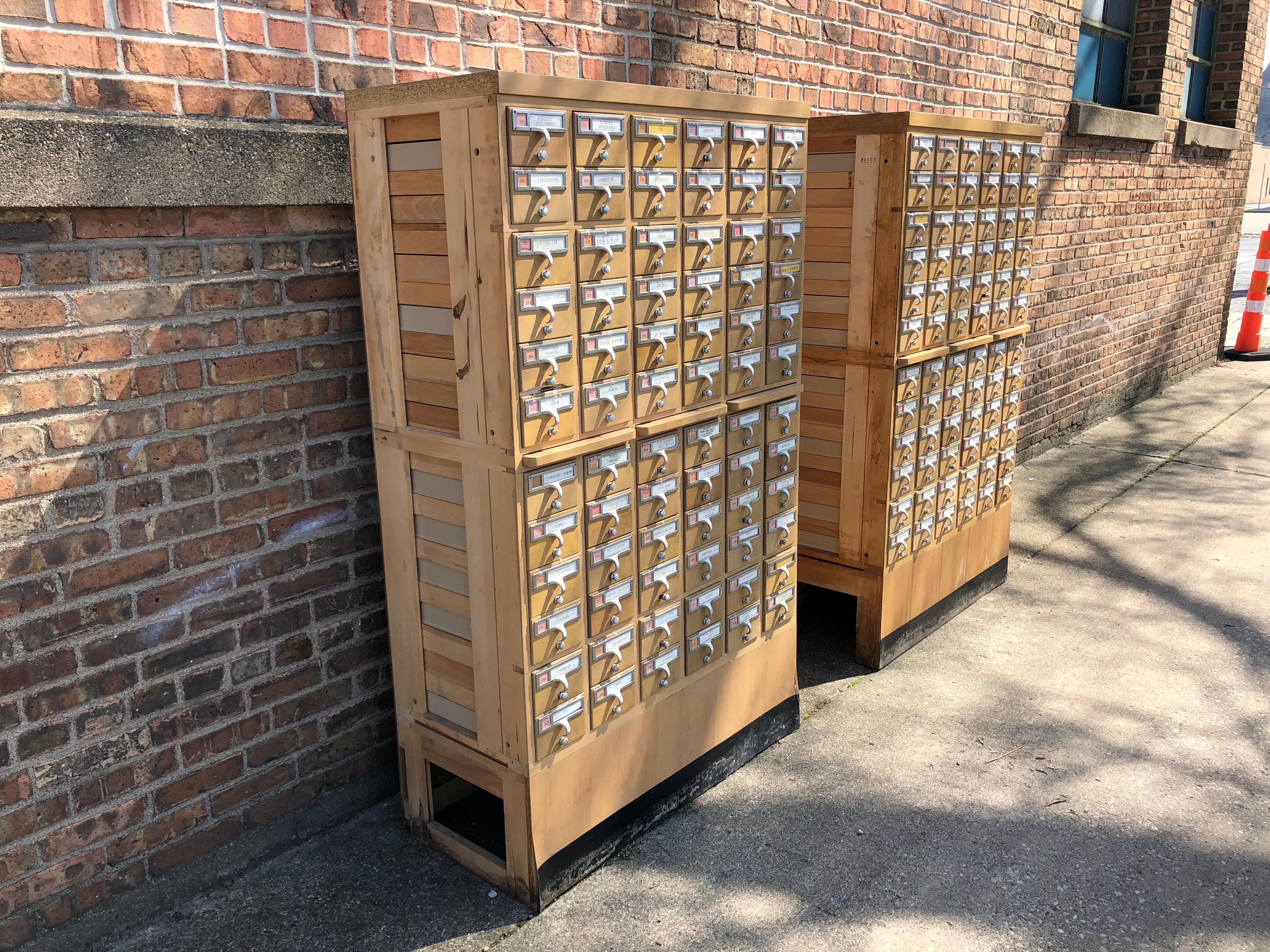 Mid-20th Century Midcentury 72-Drawer Library Card Catalog, One Available