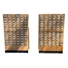 Midcentury 72-Drawer Library Card Catalog, One Available