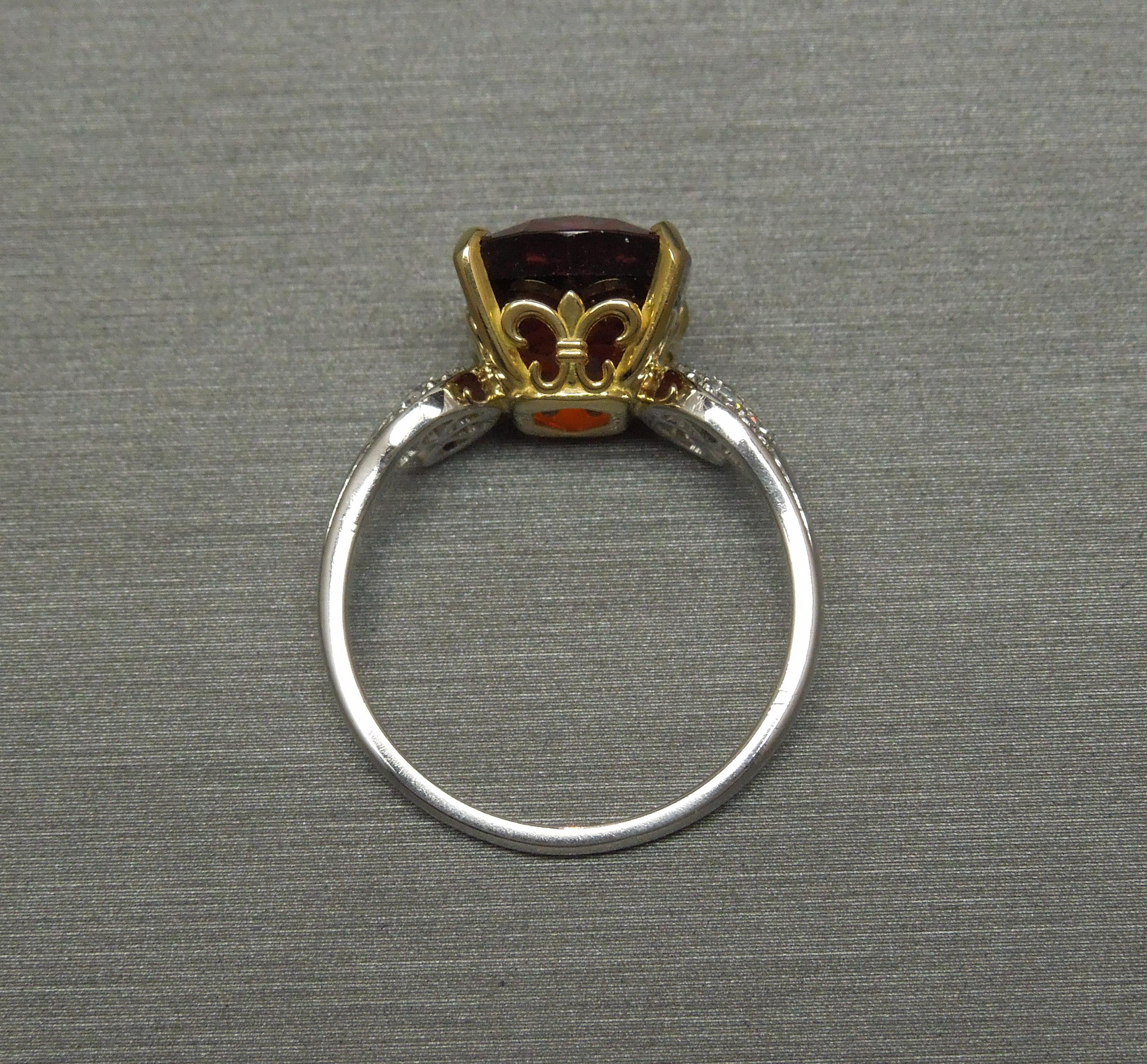 Midcentury 8.80 Carat GIA Garnet Solitaire Ring For Sale 4