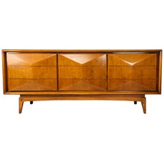 Midcentury 9-Drawer Diamond Angled Dresser