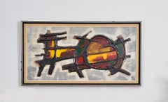 Arte astratta del Medioevo Olio acrilico su tela Pittura d'arte 1960s 1970s