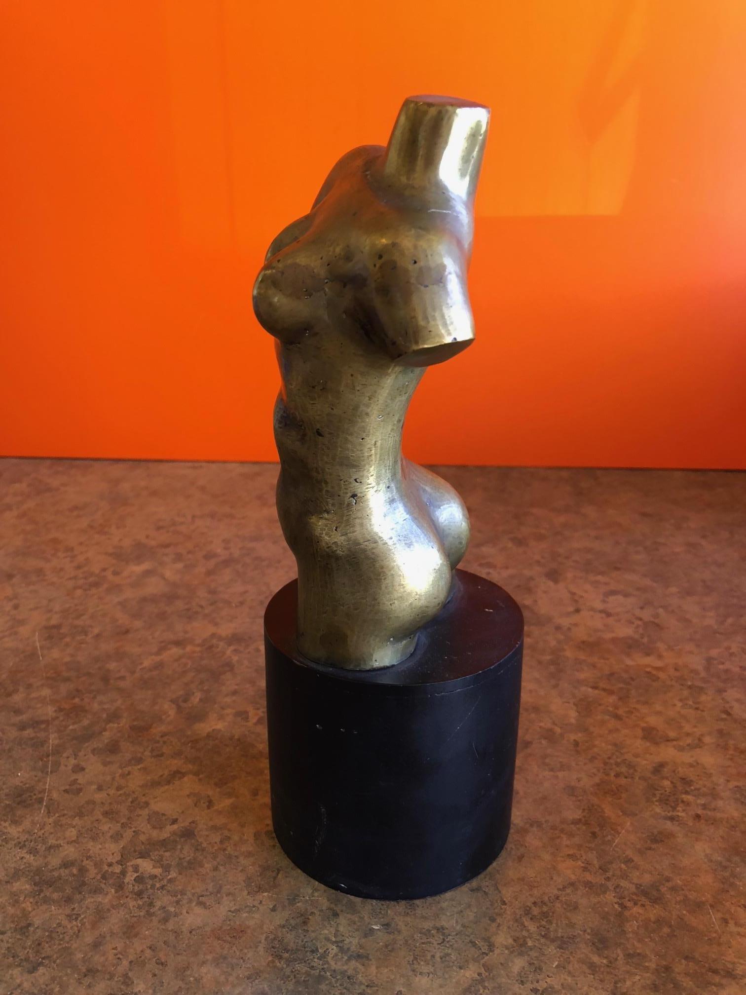 20th Century Midcentury Abstract Bronze Nude Sculpture on Metal Base by Ken Vares