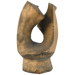 Midcentury Abstract Carved Wooden Sculpture