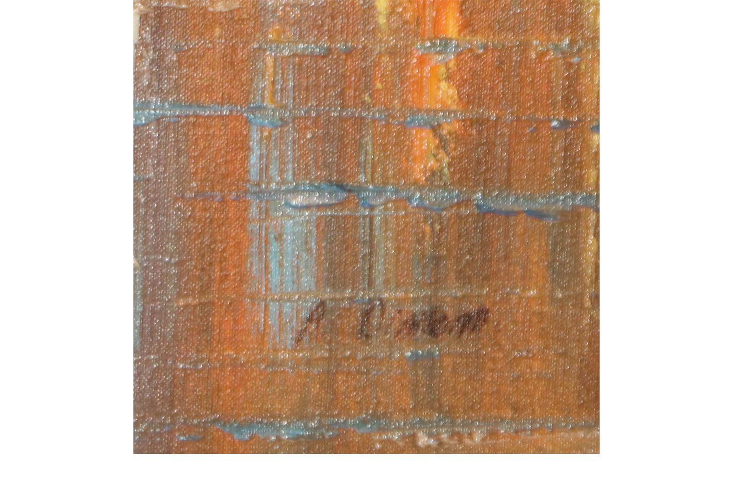 Peinture abstraite du milieu du siècle sur le pont d'un paysage urbain 1