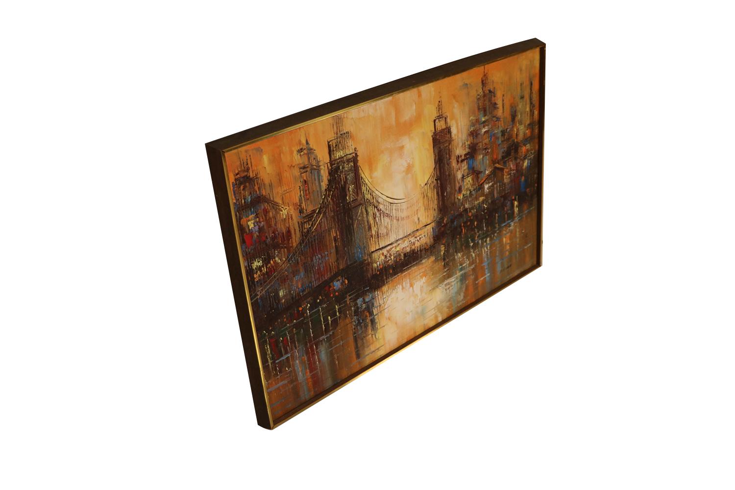 Peinture abstraite du milieu du siècle sur le pont d'un paysage urbain 2