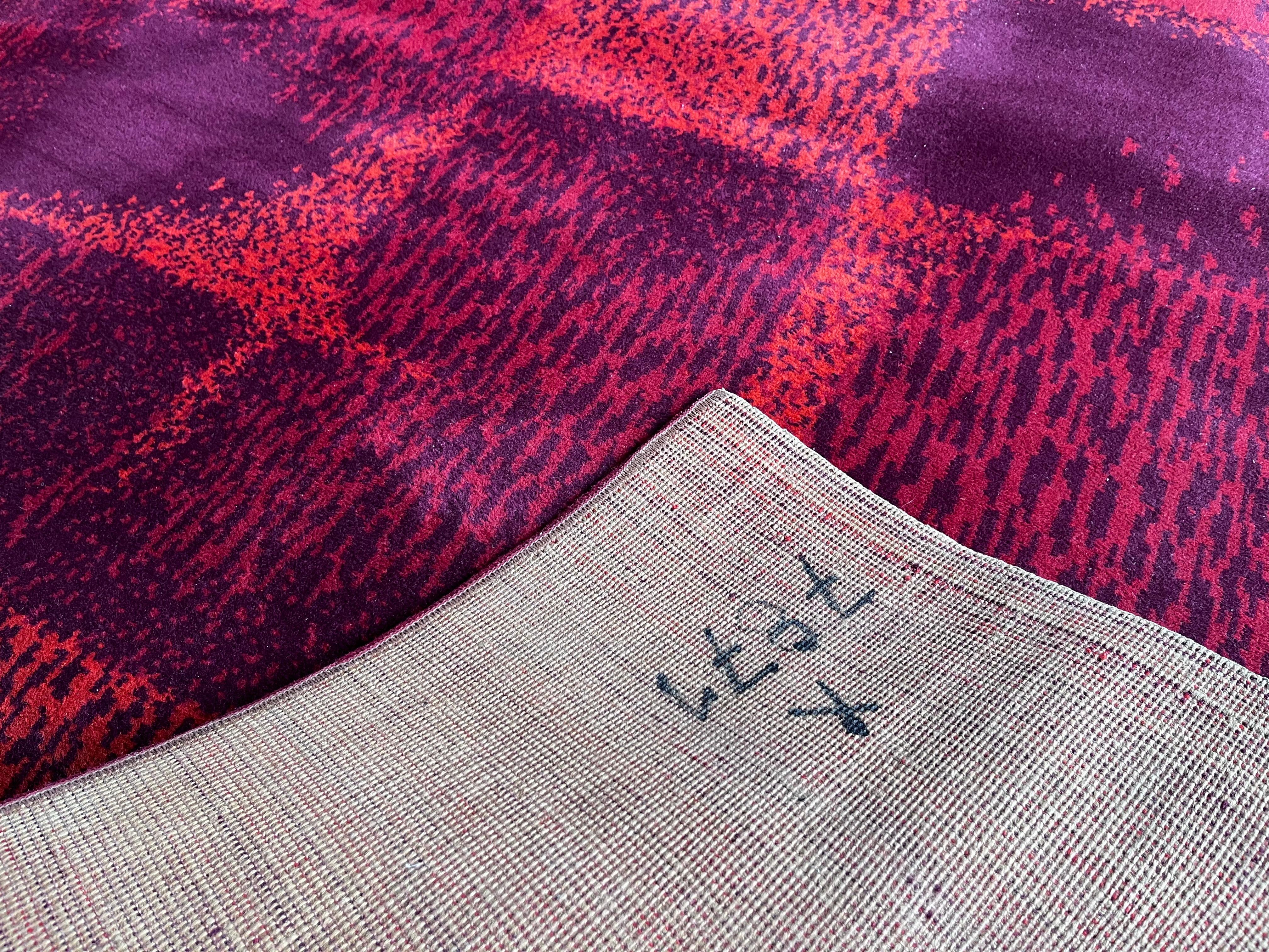 Mid-20th Century Midcentury Abstract Design Geometric Rug / Carpet, 1970s / Czechoslovakia For Sale