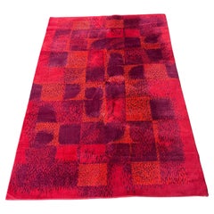 Midcentury Abstract Design Geometric Rug / Carpet, 1970s / Czechoslovakia