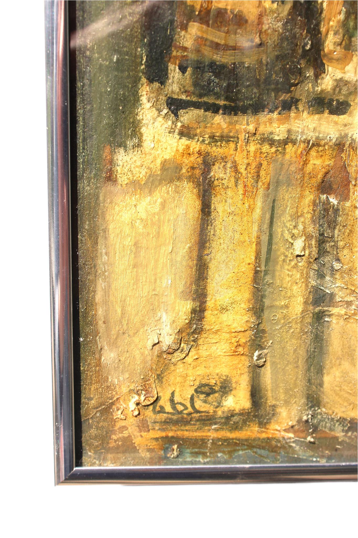 Mitte des Jahrhunderts  Abstrakt-expressionistisches Ölgemälde im Angebot 2