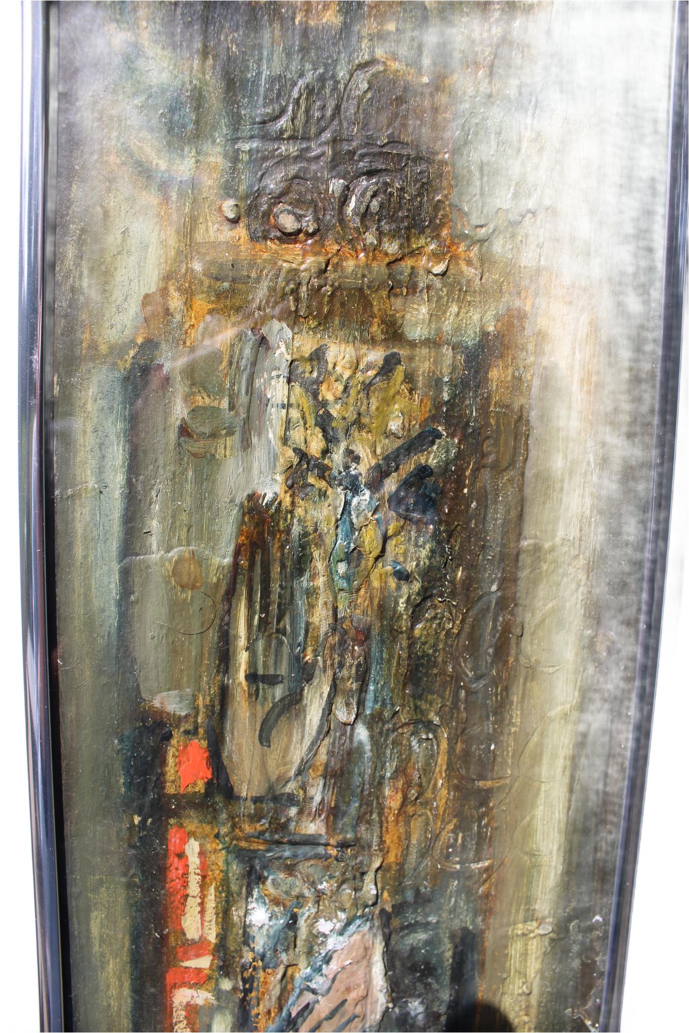 Mitte des Jahrhunderts  Abstrakt-expressionistisches Ölgemälde im Angebot 4
