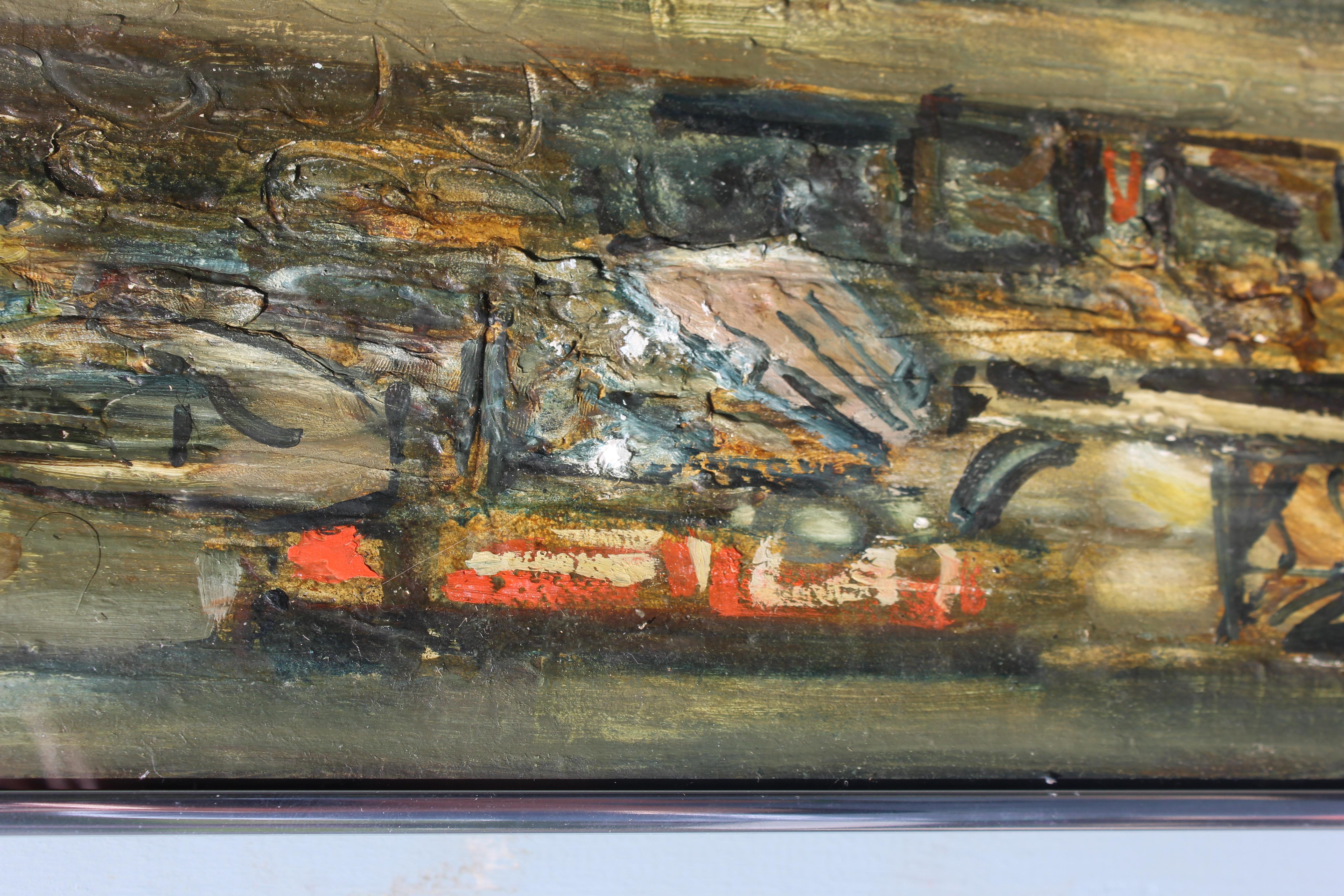 Mitte des Jahrhunderts  Abstrakt-expressionistisches Ölgemälde im Angebot 5