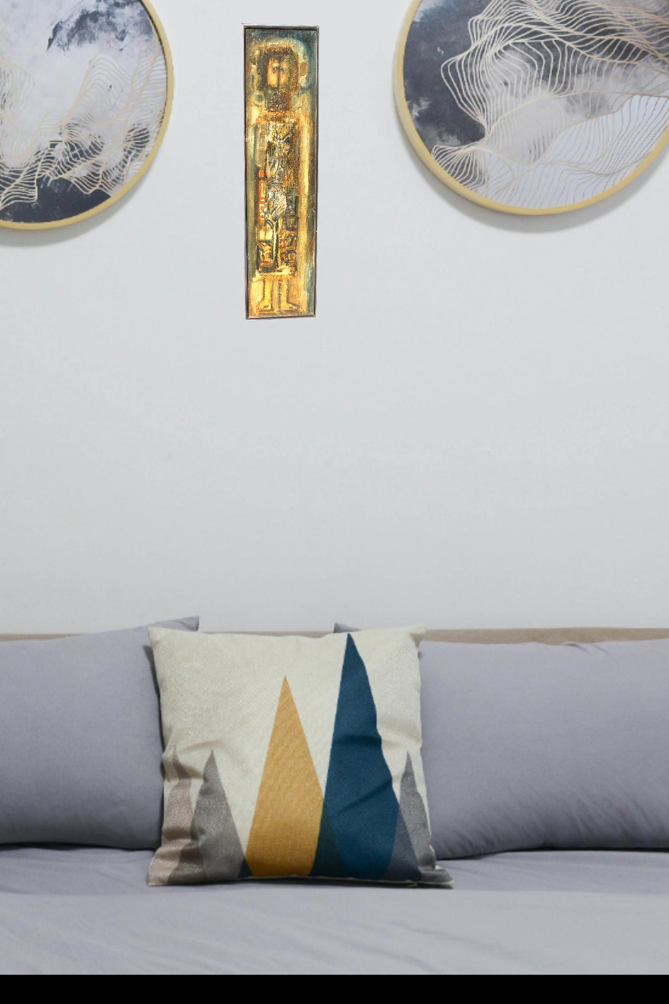 Mitte des Jahrhunderts  Abstrakt-expressionistisches Ölgemälde im Angebot 6