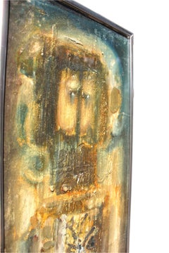 Midcentury North African Abstract Expressionist Oil Painting, 1964