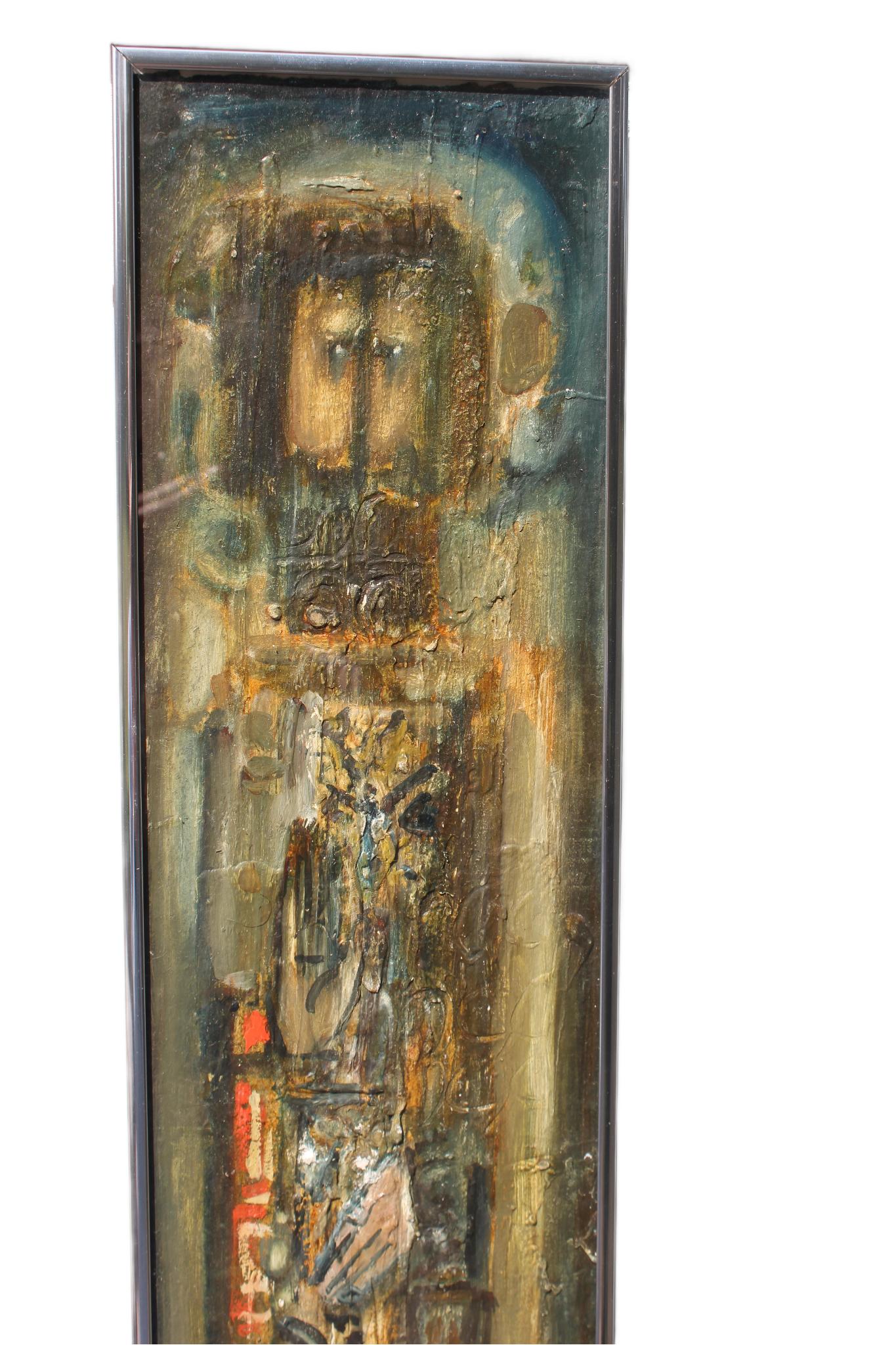 Mitte des Jahrhunderts  Abstrakt-expressionistisches Ölgemälde (20. Jahrhundert) im Angebot