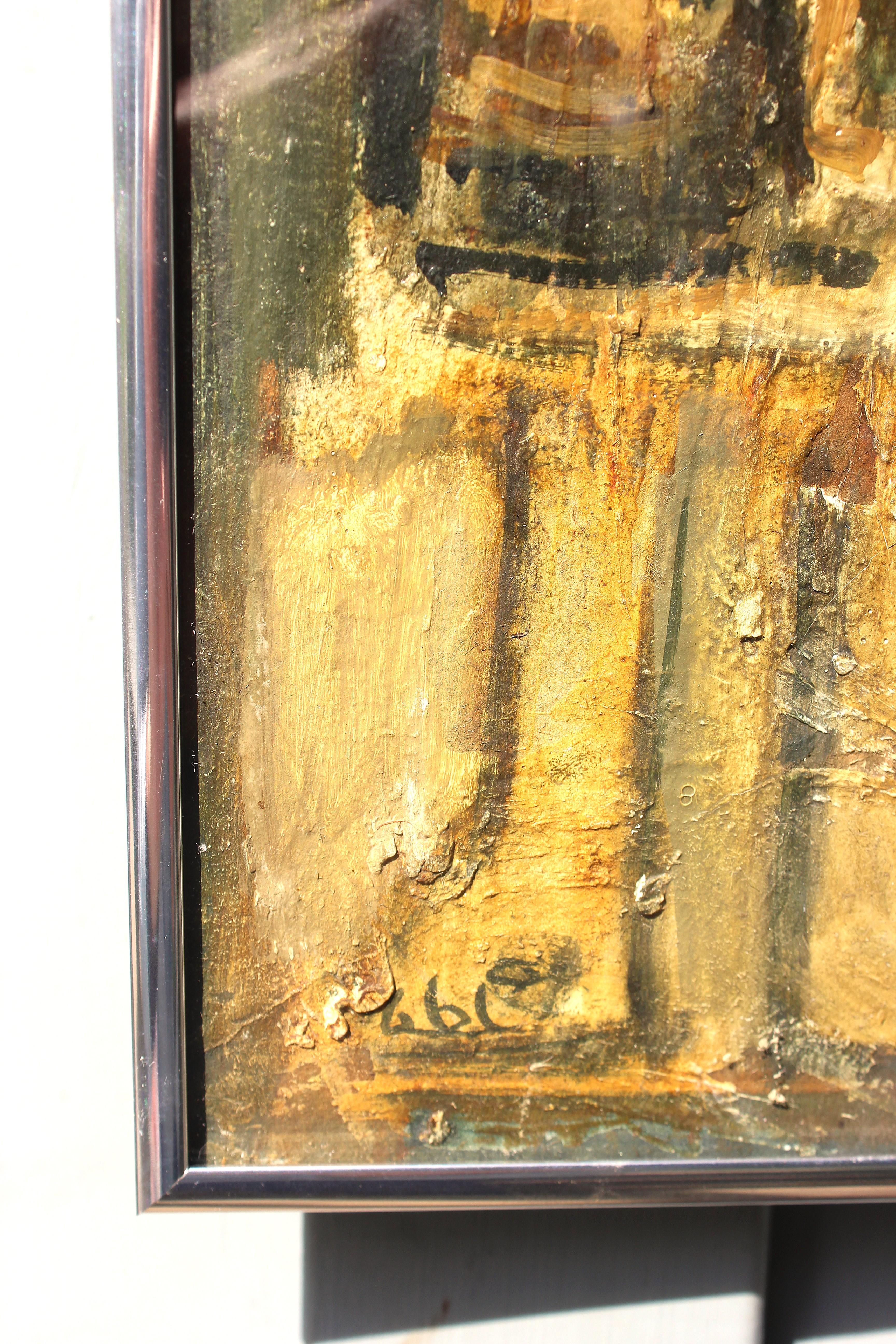 Mitte des Jahrhunderts  Abstrakt-expressionistisches Ölgemälde im Angebot 1