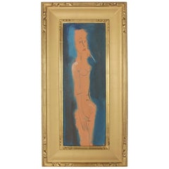 Midcentury Abstract Figure Oil Painting by Sterling Boyd Strauser