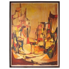 Midcentury Abstract Landscape Painting by San Francisco Artist Warren Brandon