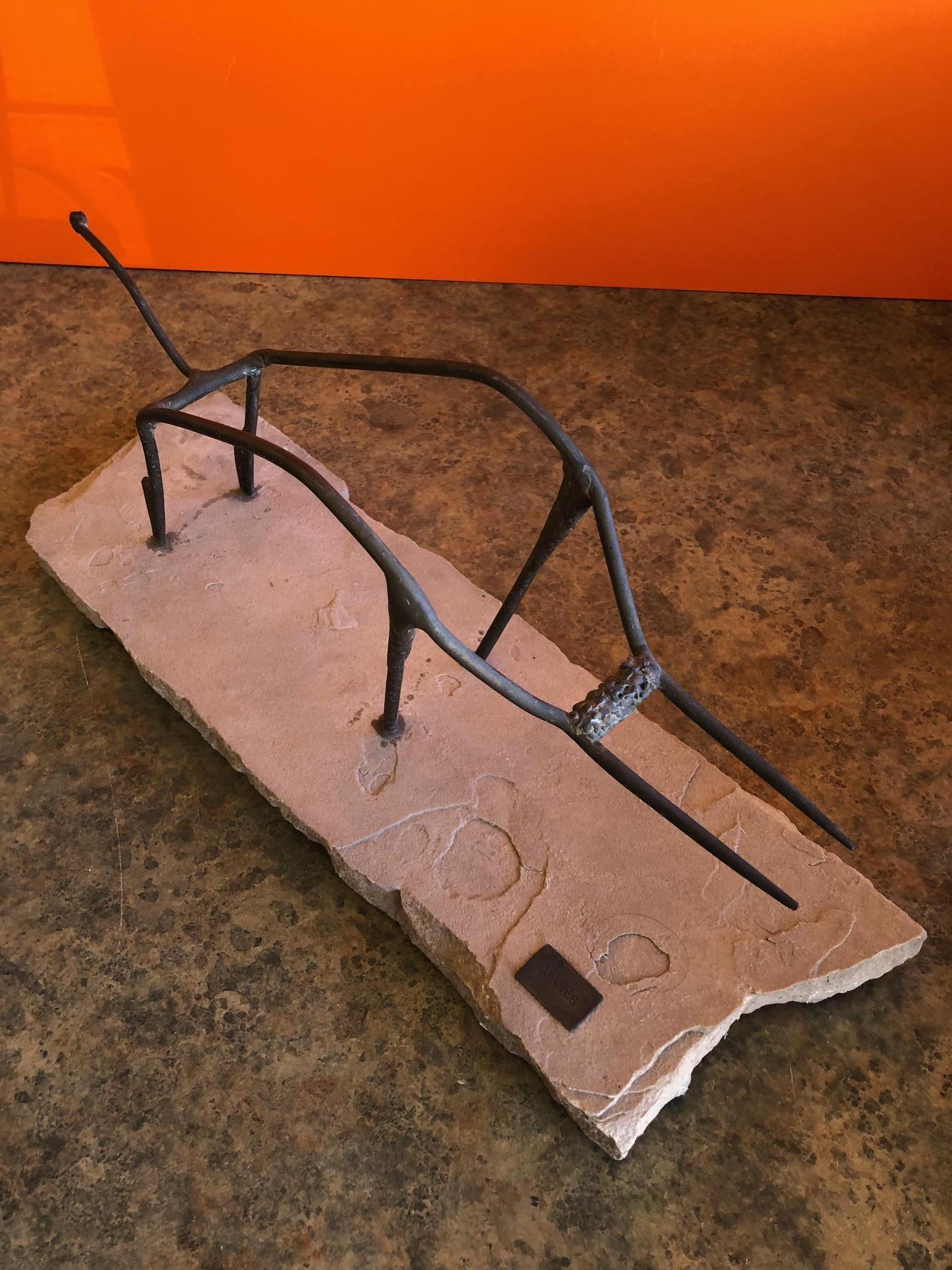 Signed and dated (1969) this raw metal sculpture by San Francisco, California listed artist Ken Vares, entitled 